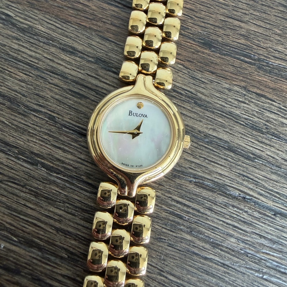 Bulova Women's Gold-Tone Watch/MOP Dial for 6 inch wrists, I have NO extra links
